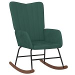 Vidaxl chaise  bascule vert fonc velours