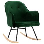Vidaxl chaise � bascule vert fonc� velours