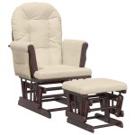 Vidaxl chaise berçante avec repose - pied blanc crème tissu Vidaxl chaise berçante avec repose - pied blanc crème tissu