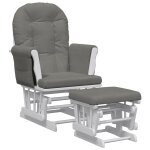 Vidaxl chaise berante avec repose - pied gris fonc tissu