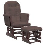 Vidaxl chaise berçante avec repose - pied marron tissu Vidaxl chaise berçante avec repose - pied marron tissu