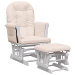 Vidaxl chaise berçante avec repose - pied rose clair tissu Vidaxl chaise berçante avec repose - pied rose clair tissu