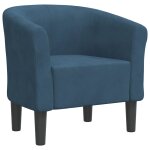 Vidaxl chaise cabriolet bleu fonc� velours