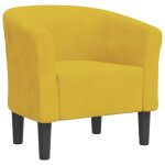 Vidaxl chaise cabriolet jaune velours