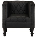 Vidaxl chaise cabriolet noir cuir v�ritable de ch�vre