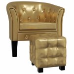 Vidaxl chaise cabriolet avec repose - pied dor� similicuir