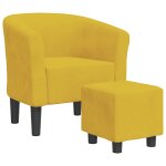 Vidaxl chaise cabriolet avec repose - pied jaune velours