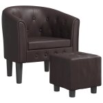 Vidaxl chaise cabriolet avec repose - pied marron similicuir
