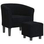 Vidaxl chaise cabriolet avec repose - pied noir tissu