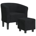Vidaxl chaise cabriolet avec repose - pied noir velours