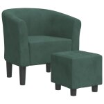 Vidaxl chaise cabriolet avec repose - pied vert foncé velours Vidaxl chaise cabriolet avec repose - pied vert foncé velours
