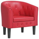 Vidaxl chaise cabriolet rouge similicuir