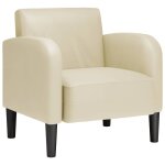 Vidaxl chaise de canap avec accoudoirs crme 54 cm similicuir