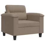 Vidaxl chaise de canap� taupe 60 cm tissu microfibre