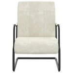 Vidaxl chaise cantilever blanc cr�me velours