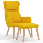 Vidaxl chaise de d�tente et repose - pied jaune moutarde velours