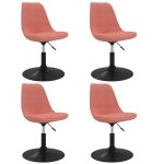 Vidaxl chaises  manger pivotantes lot de 4 rose velours