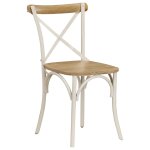 Vidaxl chaises à dossier croisé lot de 6 blanc bois de manguier massif Vidaxl chaises à dossier croisé lot de 6 blanc bois de manguier massif