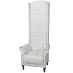 Vidaxl chaise  dossier haut blanc similicuir