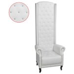 Vidaxl chaise � dossier haut blanc similicuir