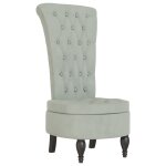 Vidaxl chaise à dossier haut gris clair velours conception de bouton Vidaxl chaise à dossier haut gris clair velours conception de bouton