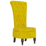 Vidaxl chaise à dossier haut jaune velours conception de bouton Vidaxl chaise à dossier haut jaune velours conception de bouton