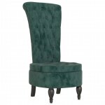Vidaxl chaise à dossier haut vert foncé velours conception de bouton Vidaxl chaise à dossier haut vert foncé velours conception de bouton