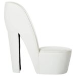 Vidaxl chaise en forme de chaussure à talon haut blanc similicuir Vidaxl chaise en forme de chaussure à talon haut blanc similicuir