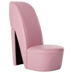 Vidaxl chaise en forme de chaussure � talon haut rose similicuir