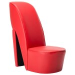Vidaxl chaise en forme de chaussure � talon haut rouge similicuir