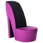 Vidaxl chaise en forme de chaussure � talon haut violet velours