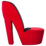 Vidaxl chaise en forme de talon haut rouge velours