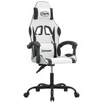 Vidaxl chaise de jeu blanc et noir similicuir