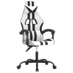 Vidaxl chaise de jeu blanc et noir similicuir