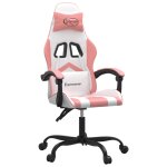 Vidaxl chaise de jeu blanc et rose similicuir