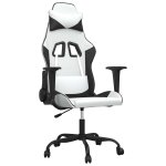 Vidaxl chaise de jeu de massage blanc et noir similicuir