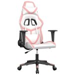 Vidaxl chaise de jeu de massage blanc et rose similicuir Vidaxl chaise de jeu de massage blanc et rose similicuir