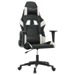 Vidaxl chaise de jeu de massage noir et blanc similicuir