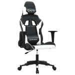 Vidaxl chaise de jeu de massage noir et blanc similicuir