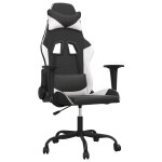 Vidaxl chaise de jeu de massage noir et blanc similicuir