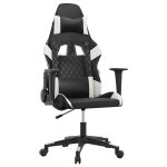 Vidaxl chaise de jeu de massage noir et blanc similicuir