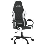 Vidaxl chaise de jeu de massage noir et blanc similicuir