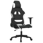 Vidaxl chaise de jeu de massage noir et blanc tissu