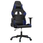 Vidaxl chaise de jeu de massage noir et bleu similicuir