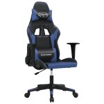 Vidaxl chaise de jeu de massage noir et bleu similicuir