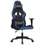Vidaxl chaise de jeu de massage noir et bleu similicuir
