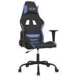 Vidaxl chaise de jeu de massage noir et bleu tissu