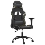 Vidaxl chaise de jeu de massage noir et camouflage similicuir