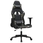 Vidaxl chaise de jeu de massage noir et camouflage similicuir