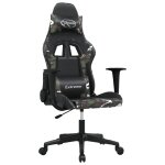 Vidaxl chaise de jeu de massage noir et camouflage similicuir